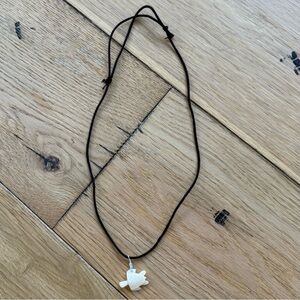 Turtle necklace with adjustable black cord